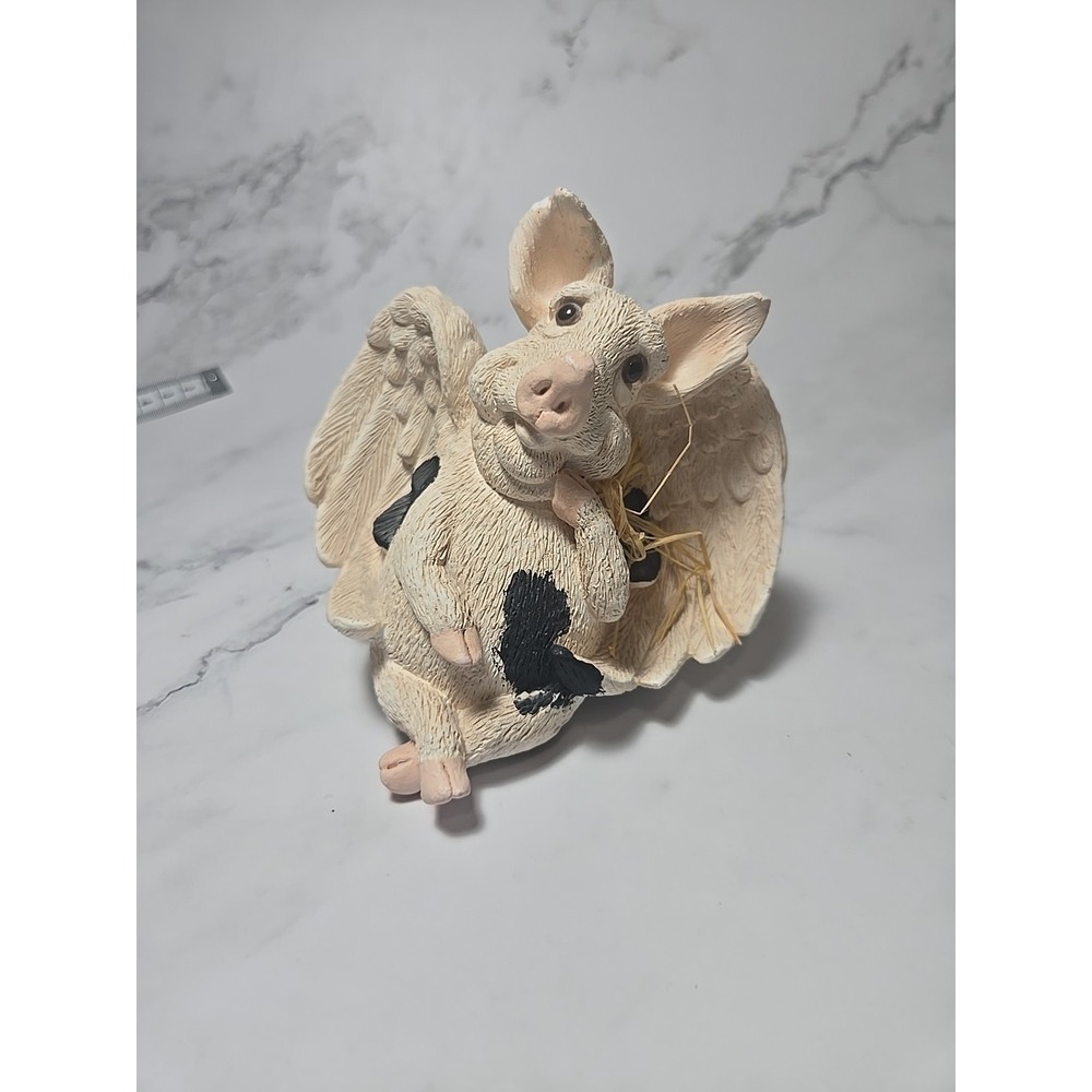 Pete Apsit Ceramic Flying Pig Angel‎ Pig Shelf Sitter Farm House Vintage 1993